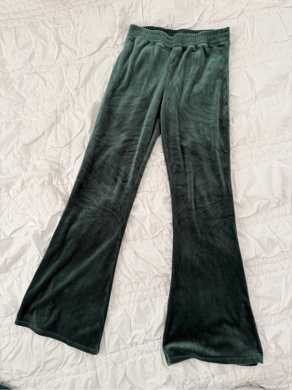Hollister Velour Flared Pants - Forest Green S